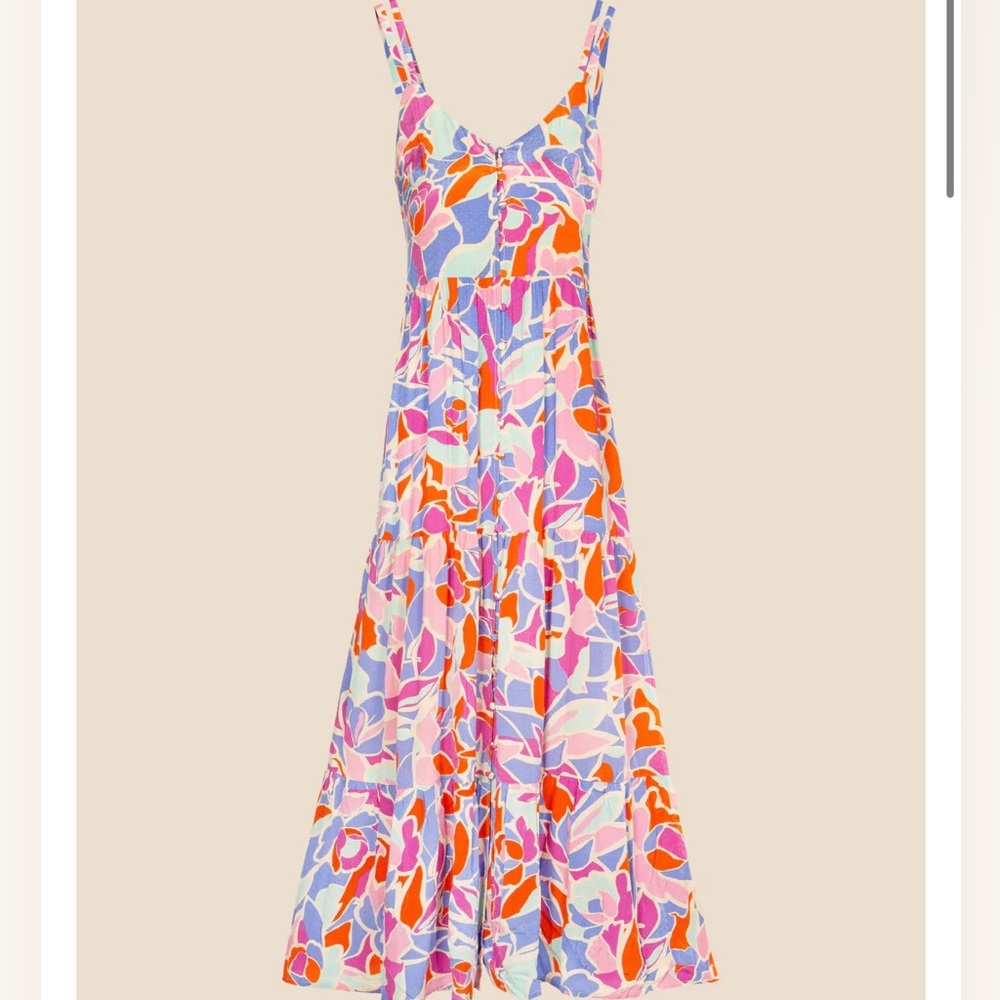 Frnch Floral Print Amande Maxi Dress, Size L